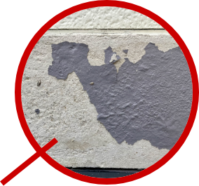 塗装剥がれの拡大画像