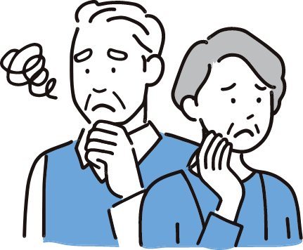 悩む夫婦のイラスト